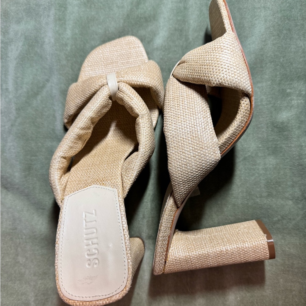 Schutz Tweed Fairly High Sandals